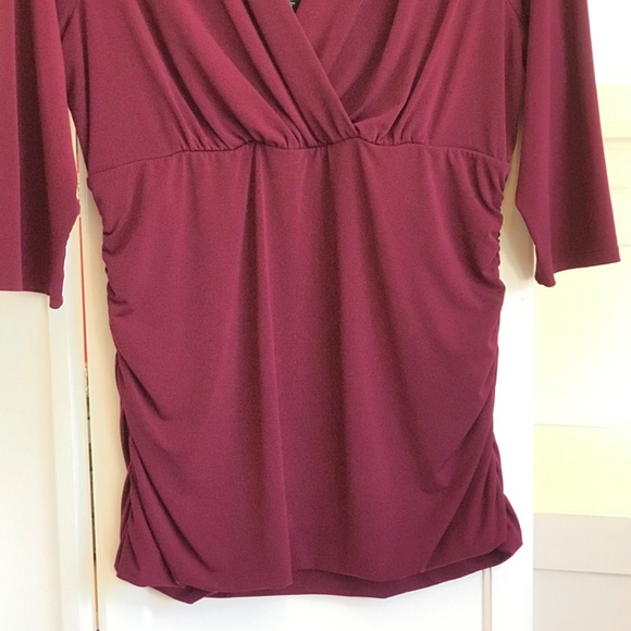 TORRID Lace Surplice V-Neck Blouse Ruched Top Burgundy Women’s Plus Size 2X - Picture 5 of 16